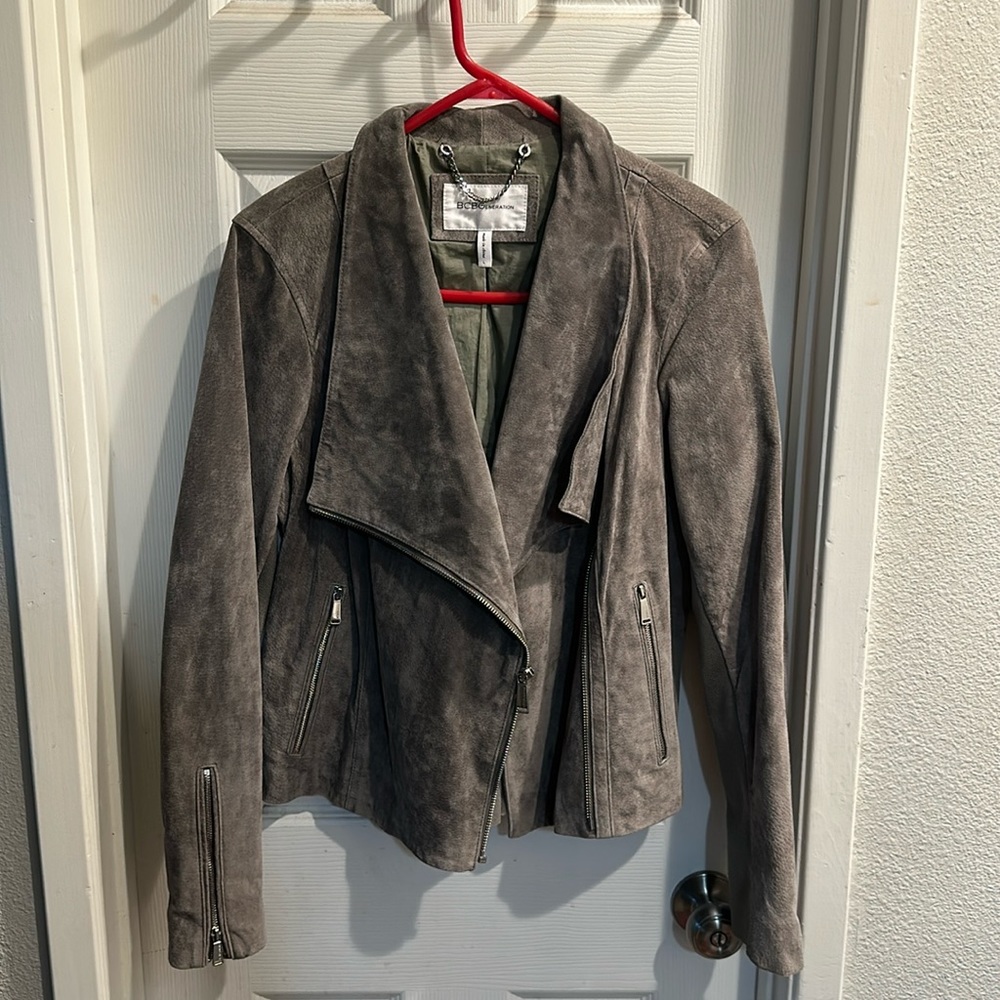 Bcbg suede leather motorbike jacket - like new